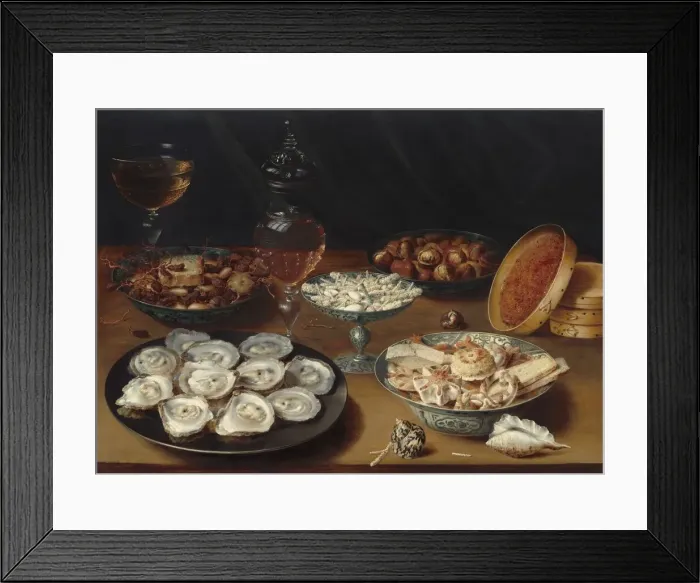 Framed Print : Dishes with Oysters, Fruit, and Wine, c. 1620 / 1625. Creator: Osias Beert the Elder Framed Print : Dishes with Oysters, Fruit, and Wine, c. 1620 / 1625. Creator: Osias Beert the Elder