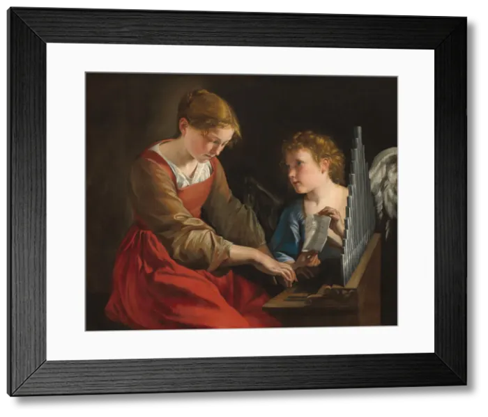 Framed Print : Saint Cecilia and an Angel, c. 1617 / 1618 and c. 1621 / 1627 Framed Print : Saint Cecilia and an Angel, c. 1617 / 1618 and c. 1621 / 1627