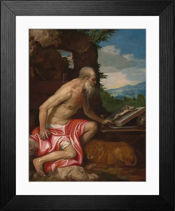 Framed Print : Saint Jerome in the Wilderness, c. 1575 / 1585. Creator: Paolo Veronese Framed Print : Saint Jerome in the Wilderness, c. 1575 / 1585. Creator: Paolo Veronese