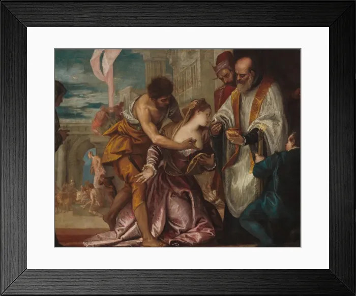Framed Print : The Martyrdom and Last Communion of Saint Lucy, c. 1585 / 1586. Creator: Paolo Veronese Framed Print : The Martyrdom and Last Communion of Saint Lucy, c. 1585 / 1586. Creator: Paolo Veronese