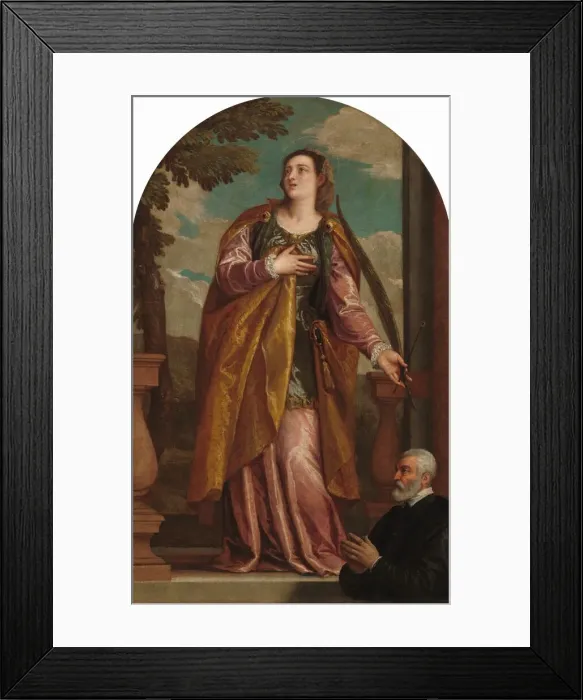 Framed Print : Saint Lucy and a Donor, c. 1585  /  1595. Creators: Paolo Veronese, Gabriele Caliari