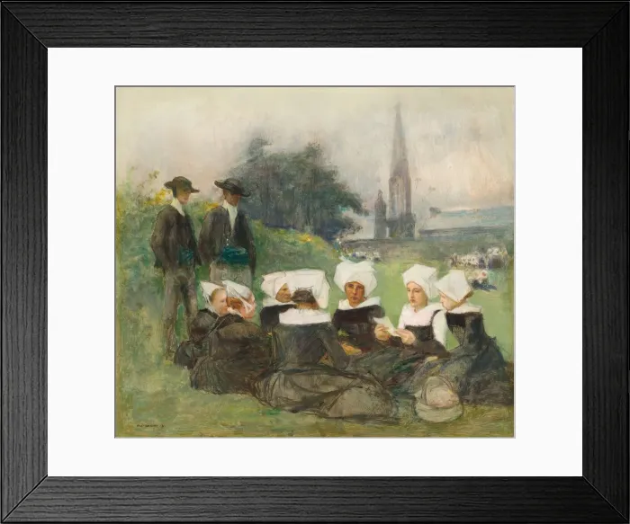 Framed Print : Study for Breton Women at a Pardon, c. 1887 Framed Print : Study for Breton Women at a Pardon, c. 1887