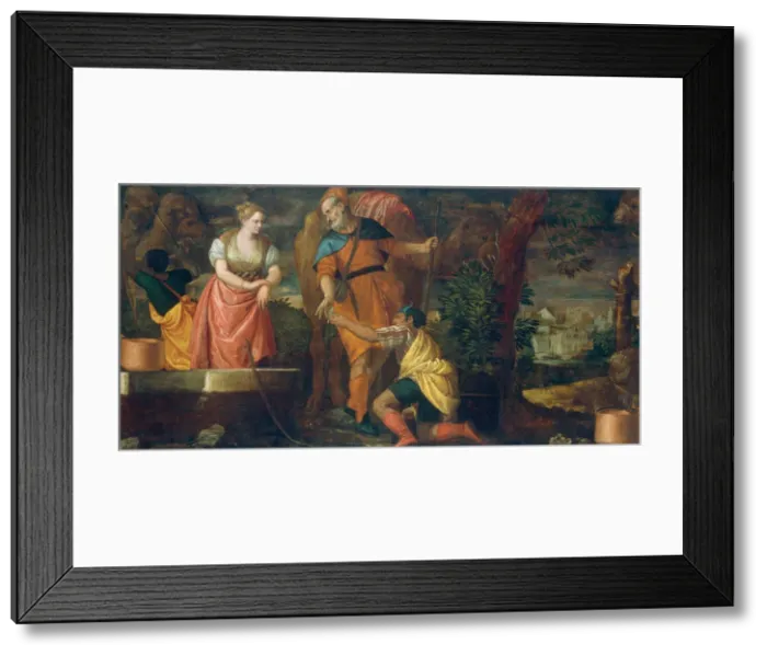 Framed Print : Rebecca at the Well, c. 1582 / 1588. Creators: Paolo Veronese, Workshop of Veronese Framed Print : Rebecca at the Well, c. 1582 / 1588. Creators: Paolo Veronese, Workshop of Veronese