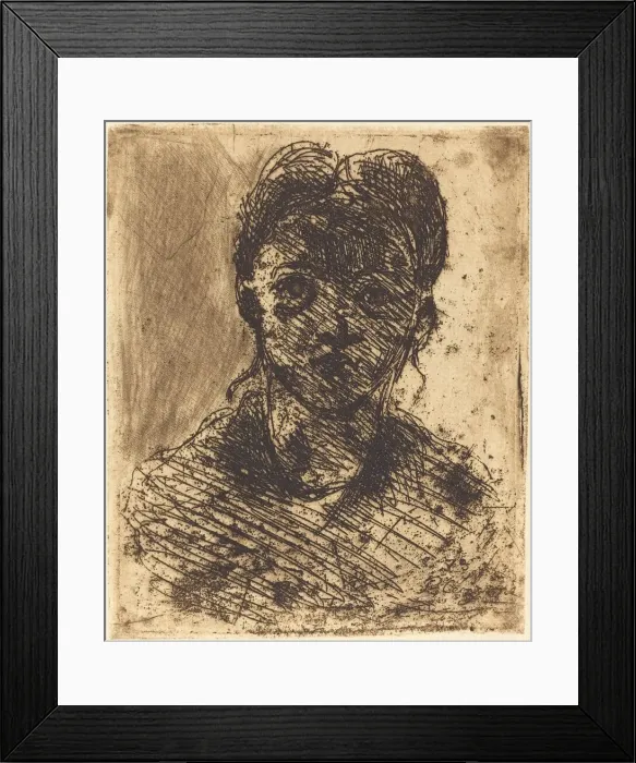 Framed Print : Bust of a Girl, 1873. Creator: Paul Cezanne Framed Print : Bust of a Girl, 1873. Creator: Paul Cezanne