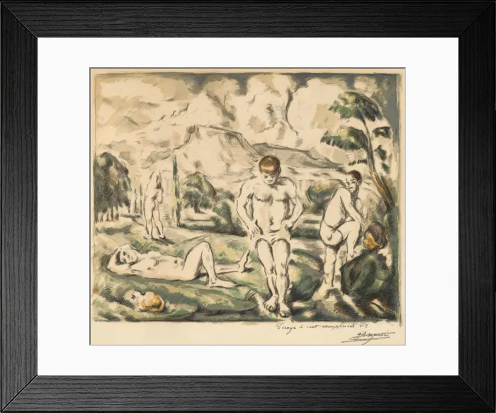 Framed Print : The Bathers (Large Plate), 1896-1897. Creator: Paul Cezanne Framed Print : The Bathers (Large Plate), 1896-1897. Creator: Paul Cezanne