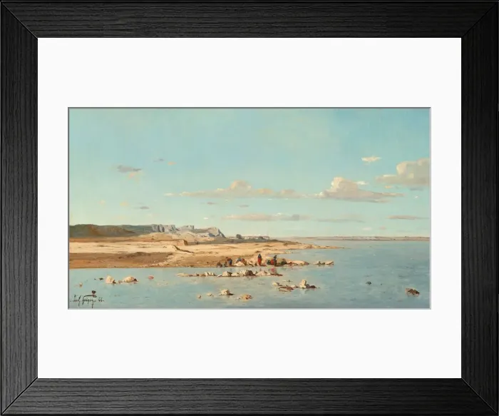 Framed Print : Washerwomen on the Banks of the Durance, 1866. Creator: Paul Guigou Framed Print : Washerwomen on the Banks of the Durance, 1866. Creator: Paul Guigou