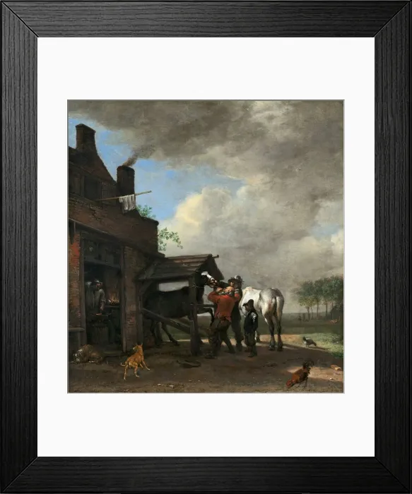Framed Print : A Farriers Shop, 1648. Creator: Paulus Potter Framed Print : A Farriers Shop, 1648. Creator: Paulus Potter