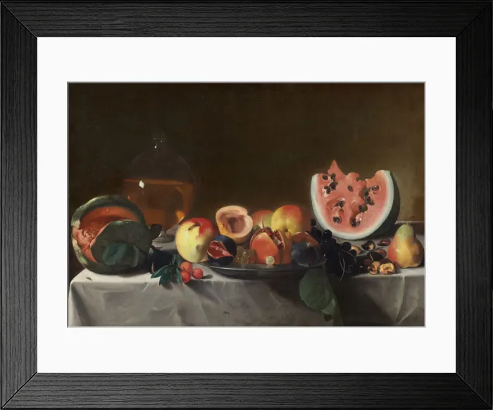 Framed Print : Still Life with Fruit and Carafe, c. 1610 / 1620. Creator: Pensionante del Saraceni Framed Print : Still Life with Fruit and Carafe, c. 1610 / 1620. Creator: Pensionante del Saraceni