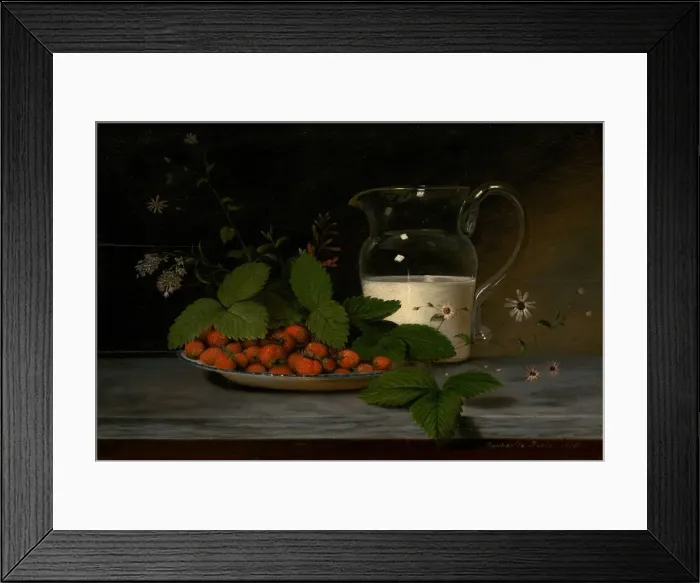 Framed Print : Strawberries and Cream, 1816. Creator: Raphaelle Peale Framed Print : Strawberries and Cream, 1816. Creator: Raphaelle Peale
