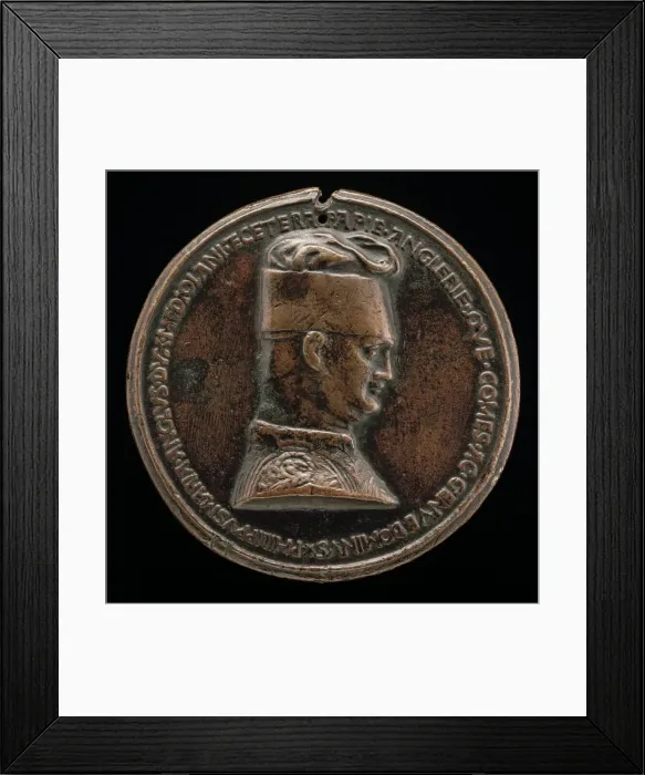 Framed Print : Filippo Maria Visconti, 1392-1447, Duke of Milan 1412 [obverse], c. 1441