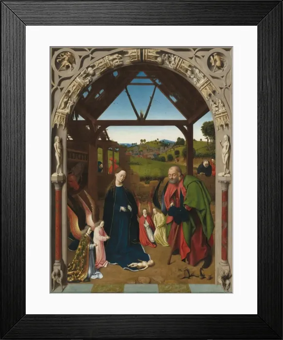 Framed Print : The Nativity, c. 1450. Creator: Petrus Christus Framed Print : The Nativity, c. 1450. Creator: Petrus Christus