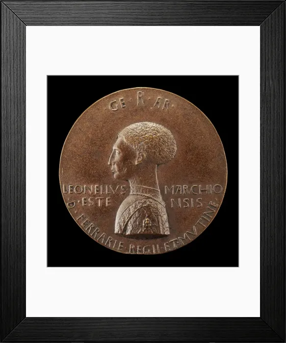 Framed Print : Leonello d Este, 1407-1450, Marquess of Ferrara 1441 [obverse], 1444. Creator: Pisanello