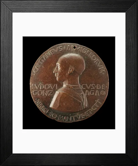Framed Print : Lodovico III Gonzaga, 1414-1478, 2nd Marquess of Mantua 1444 (obverse), c. 1447 / 1448 Framed Print : Lodovico III Gonzaga, 1414-1478, 2nd Marquess of Mantua 1444 (obverse), c. 1447 / 1448