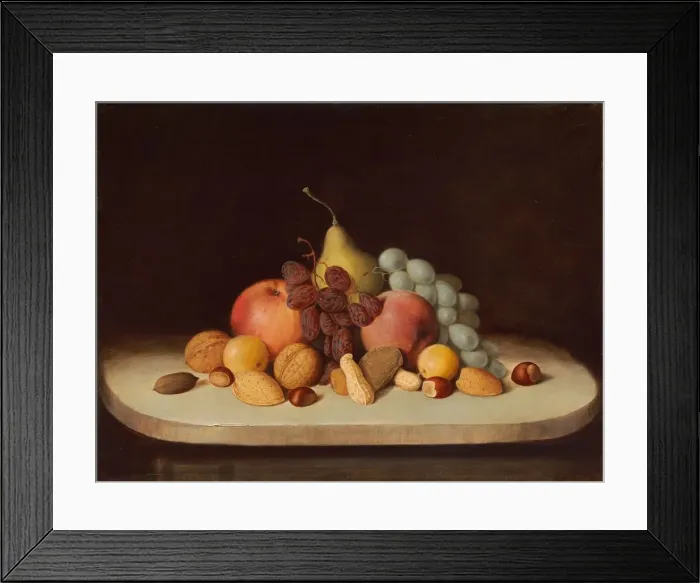 Framed Print : Still Life with Fruit and Nuts, 1848. Creator: Robert Seldon Duncanson Framed Print : Still Life with Fruit and Nuts, 1848. Creator: Robert Seldon Duncanson