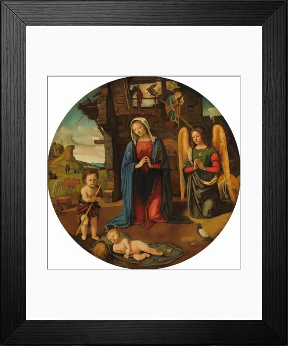 Framed Print : The Nativity with the Infant Saint John, c. 1495 / 1505. Creator: Piero di Cosimo Framed Print : The Nativity with the Infant Saint John, c. 1495 / 1505. Creator: Piero di Cosimo