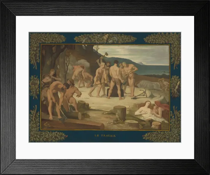 Framed Print : Work, c. 1863. Creator: Pierre Puvis de Chavannes Framed Print : Work, c. 1863. Creator: Pierre Puvis de Chavannes