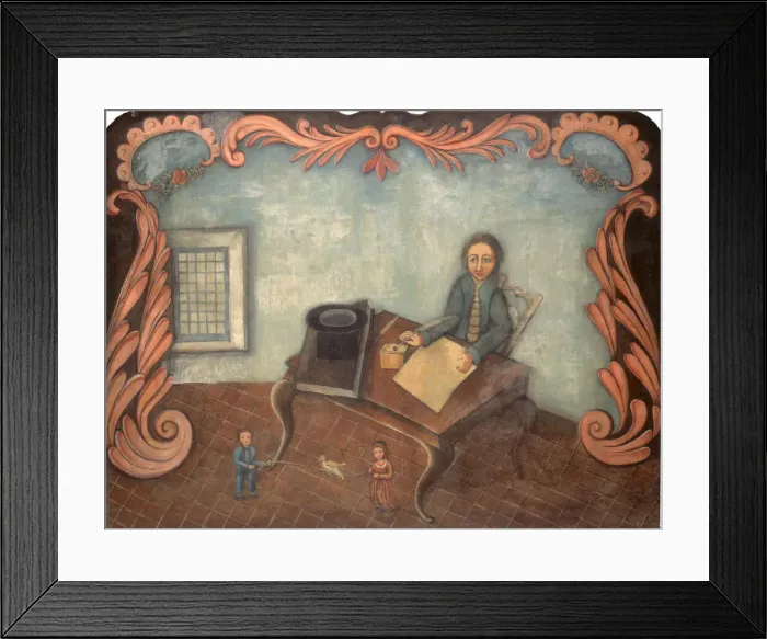 Framed Print : At the Writing Table, c. 1790. Creator: Unknown Framed Print : At the Writing Table, c. 1790. Creator: Unknown