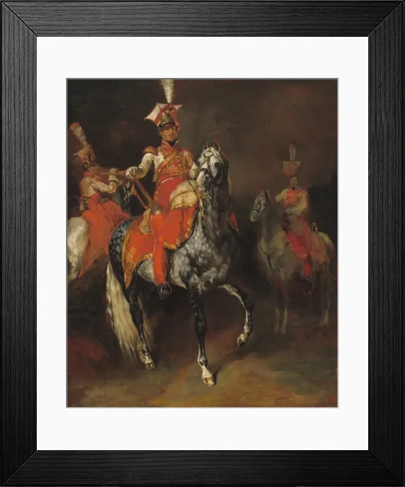 Framed Print : Mounted Trumpeters of Napoleons Imperial Guard, 1813 / 1814. Creator: Theodore Gericault Framed Print : Mounted Trumpeters of Napoleons Imperial Guard, 1813 / 1814. Creator: Theodore Gericault