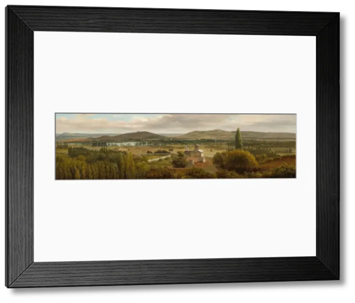 Framed Print : Panoramic Landscape near the River Moselle, c. 1830. Creator: Theodore Rousseau Framed Print : Panoramic Landscape near the River Moselle, c. 1830. Creator: Theodore Rousseau