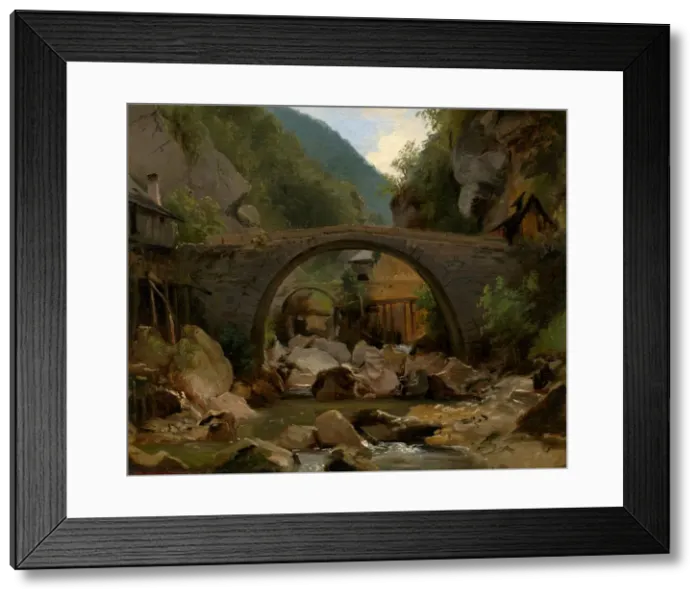 Framed Print : Mountain Stream in the Auvergne, 1830. Creator: Theodore Rousseau Framed Print : Mountain Stream in the Auvergne, 1830. Creator: Theodore Rousseau