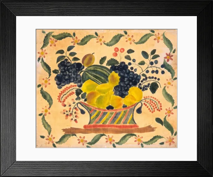 Framed Print : Basket of Fruit, c. 1830. Creator: Unknown Framed Print : Basket of Fruit, c. 1830. Creator: Unknown