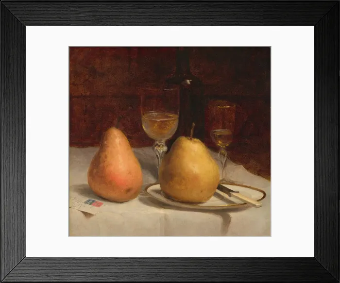 Framed Print : Two Pears on a Tabletop, c. 1866. Creator: Sanford Robinson Gifford Framed Print : Two Pears on a Tabletop, c. 1866. Creator: Sanford Robinson Gifford