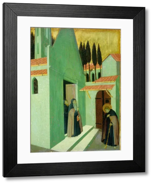 Framed Print : Saint Anthony Leaving His Monastery, c. 1430 / 1435. Creators: Sano di Pietro Framed Print : Saint Anthony Leaving His Monastery, c. 1430 / 1435. Creators: Sano di Pietro