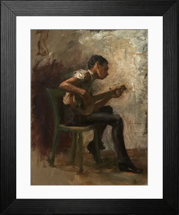 Framed Print : Study for Negro Boy Dancing': The Banjo Player, probably 1877 Framed Print : Study for Negro Boy Dancing': The Banjo Player, probably 1877
