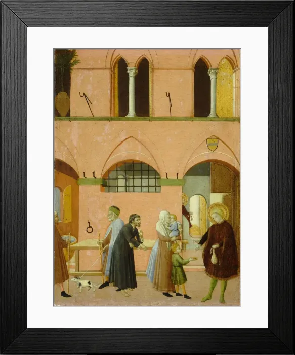 Framed Print : Saint Anthony Distributing His Wealth to the Poor, c. 1430 / 1435 Framed Print : Saint Anthony Distributing His Wealth to the Poor, c. 1430 / 1435