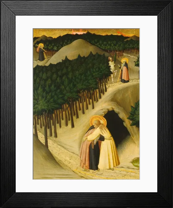 Framed Print : The Meeting of Saint Anthony and Saint Paul, c. 1430 / 1435 Framed Print : The Meeting of Saint Anthony and Saint Paul, c. 1430 / 1435