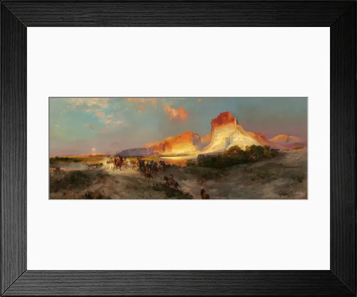 Framed Print : Green River Cliffs, Wyoming, 1881. Creator: Thomas Moran Framed Print : Green River Cliffs, Wyoming, 1881. Creator: Thomas Moran