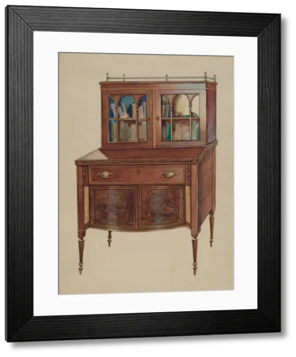Framed Print : Bookcase, 1935 / 1942. Creator: Unknown Framed Print : Bookcase, 1935 / 1942. Creator: Unknown