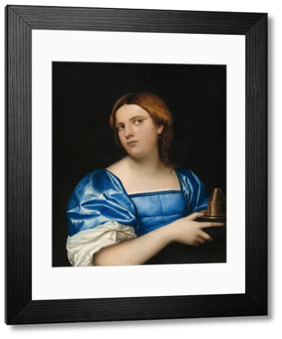 Framed Print : Portrait of a Young Woman as a Wise Virgin, c. 1510. Creator: Sebastiano del Piombo Framed Print : Portrait of a Young Woman as a Wise Virgin, c. 1510. Creator: Sebastiano del Piombo