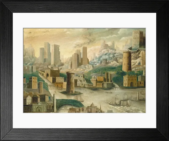 Framed Print : A City of Fantasy, mid 19th century. Creator: Unknown