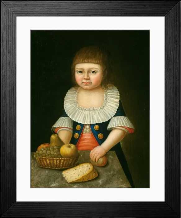 Framed Print : Boy with a Basket of Fruit, c. 1790. Creator: Unknown Framed Print : Boy with a Basket of Fruit, c. 1790. Creator: Unknown