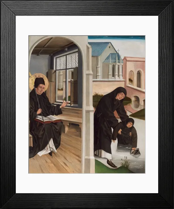Framed Print : A Miracle of Saint Benedict, c. 1480. Creator: Unknown Framed Print : A Miracle of Saint Benedict, c. 1480. Creator: Unknown