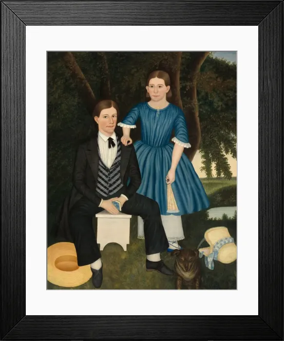 Framed Print : Brother and Sister, c. 1845. Creator: Unknown Framed Print : Brother and Sister, c. 1845. Creator: Unknown