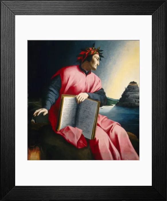 Framed Print : Allegorical Portrait of Dante, late 16th century. Creator: Unknown Framed Print : Allegorical Portrait of Dante, late 16th century. Creator: Unknown