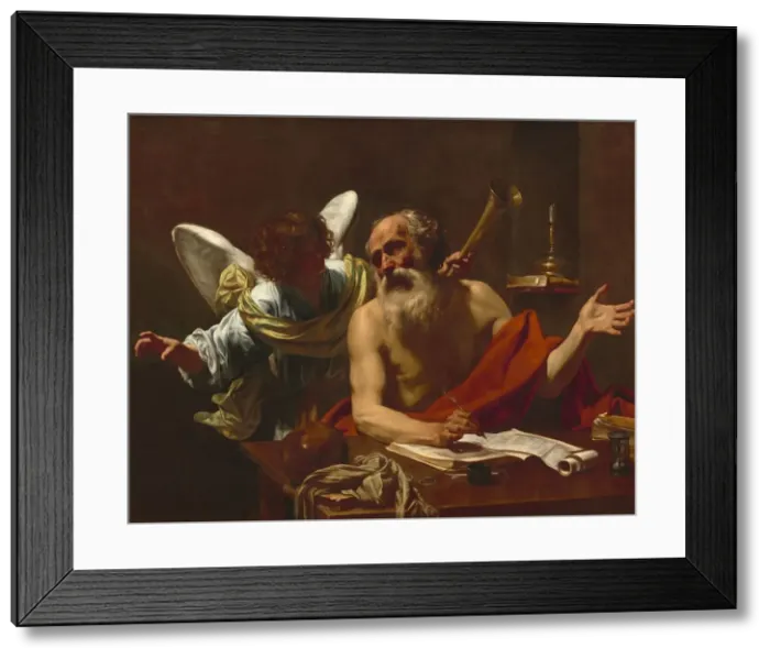 Framed Print : Saint Jerome and the Angel, c. 1622  /  1625. Creator: Simon Vouet