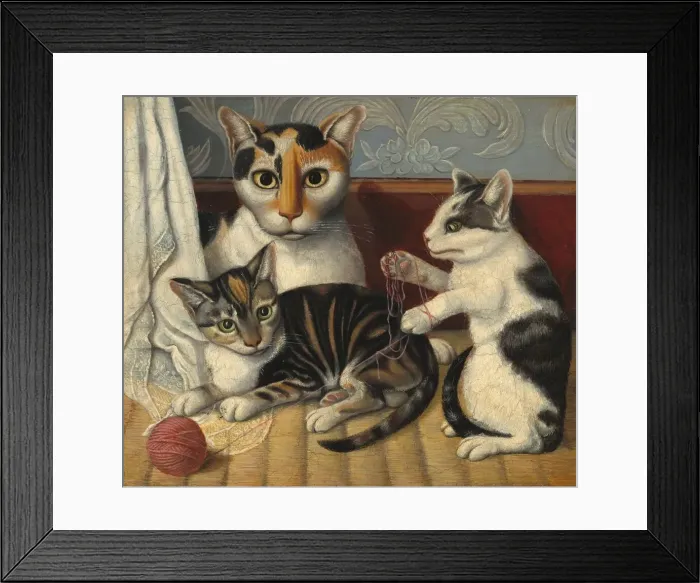Framed Print : Cat and Kittens, c. 1872 / 1883. Creator: Unknown Framed Print : Cat and Kittens, c. 1872 / 1883. Creator: Unknown
