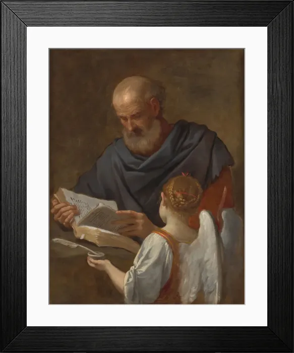 Framed Print : Saint Matthew and the Angel, c. 1645 / 1648. Creator: Simone Cantarini Framed Print : Saint Matthew and the Angel, c. 1645 / 1648. Creator: Simone Cantarini