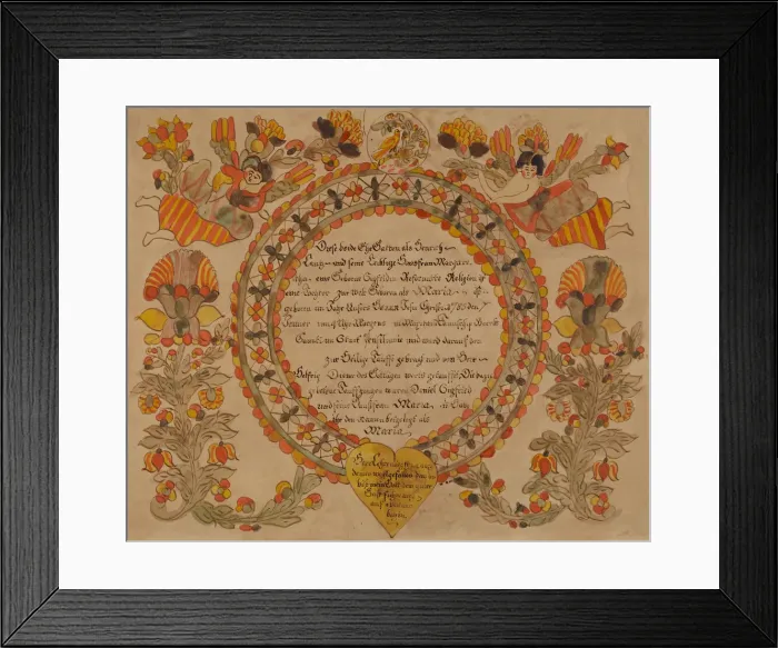 Framed Print : Baptismal Certificate, 1935 / 1942. Creator: Unknown Framed Print : Baptismal Certificate, 1935 / 1942. Creator: Unknown