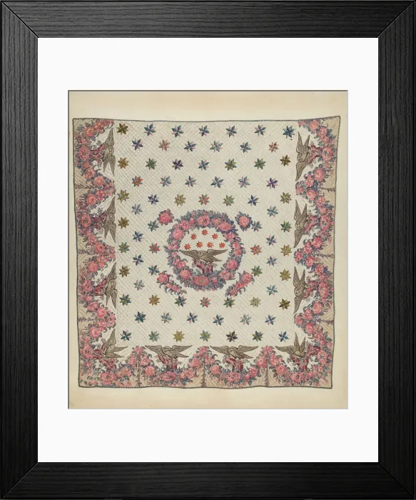 Framed Print : Centennial Quilt, 1935 / 1942. Creator: Unknown Framed Print : Centennial Quilt, 1935 / 1942. Creator: Unknown