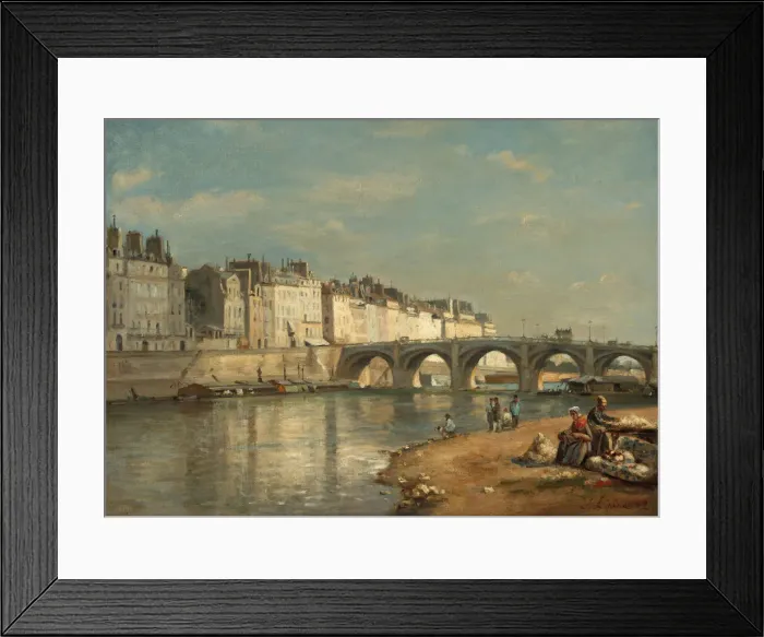 Framed Print : Pont de la Tournelle, Paris, 1862. Creator: Stanislas Lepine Framed Print : Pont de la Tournelle, Paris, 1862. Creator: Stanislas Lepine