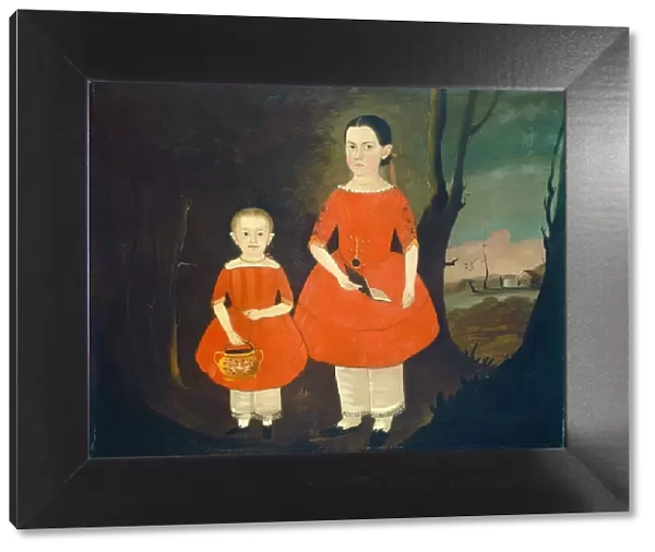 Sisters in Red, c. 1840  /  1850. Creator: Sturtevant J. Hamblin