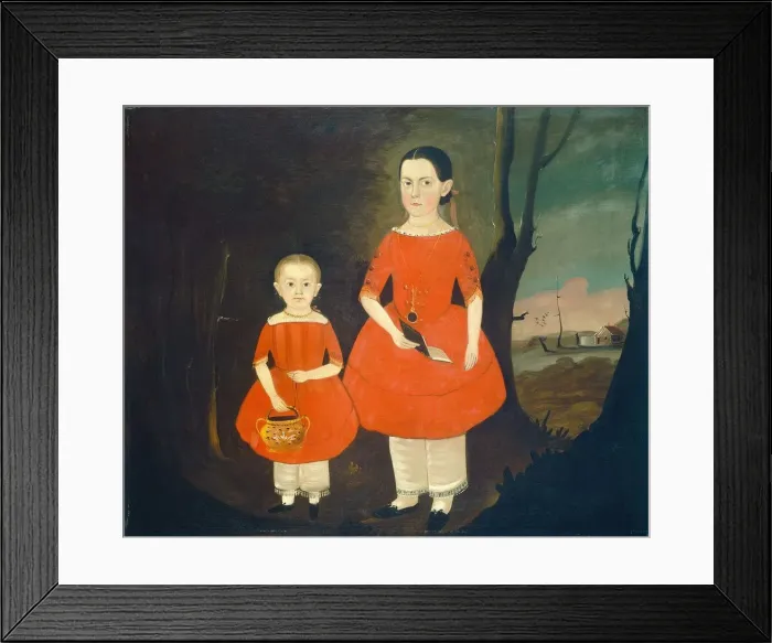 Framed Print : Sisters in Red, c. 1840 / 1850. Creator: Sturtevant J. Hamblin Framed Print : Sisters in Red, c. 1840 / 1850. Creator: Sturtevant J. Hamblin