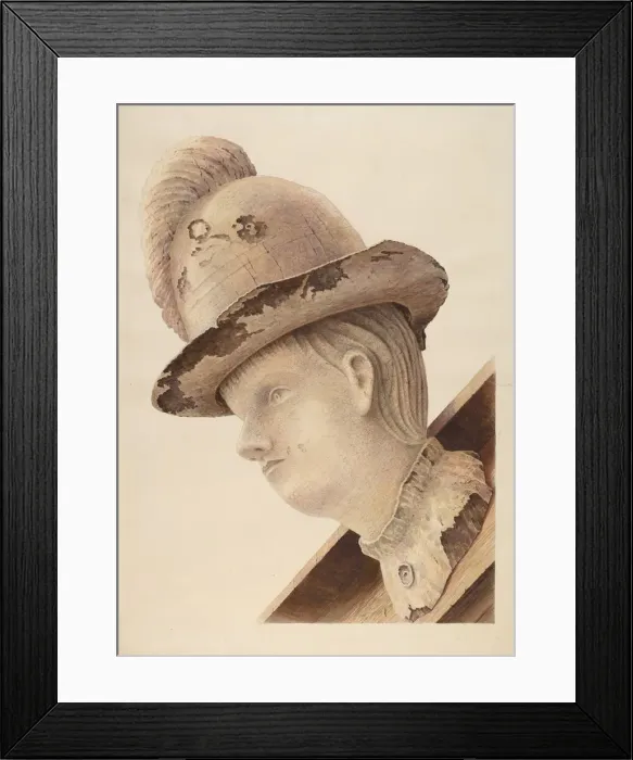 Framed Print : Figurehead from Schooner Haroldine, 1935  /  1942. Creator: Unknown