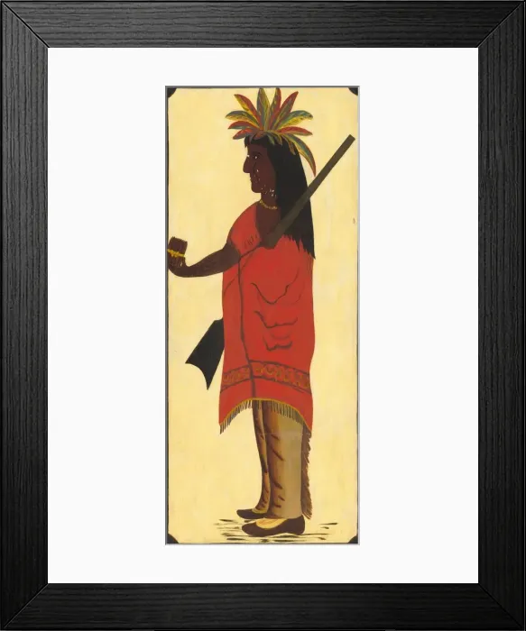 Framed Print : Indian Tobacco Shop Sign [obverse, Indian facing left], second half 19th century