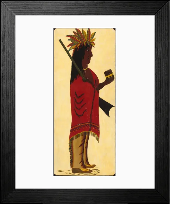 Framed Print : Indian Tobacco Shop Sign [reverse, Indian facing right], second half 19th century