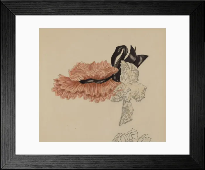 Framed Print : Childs Bonnet, 1935 / 1942. Creator: Unknown Framed Print : Childs Bonnet, 1935 / 1942. Creator: Unknown